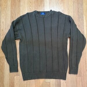 Vintage GAP Olive Green Heavyweight Cotton Ribbed Knit Sweater Size L